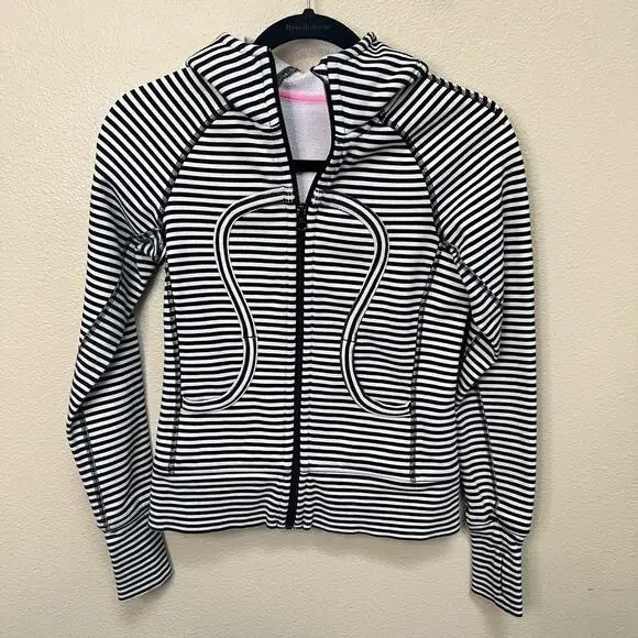lululemon athletica Black & White Striped Scuba Hoodie - Picture 2 of 5